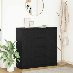 Sideboard Schwarz Eichen-Optik mit Schubladen