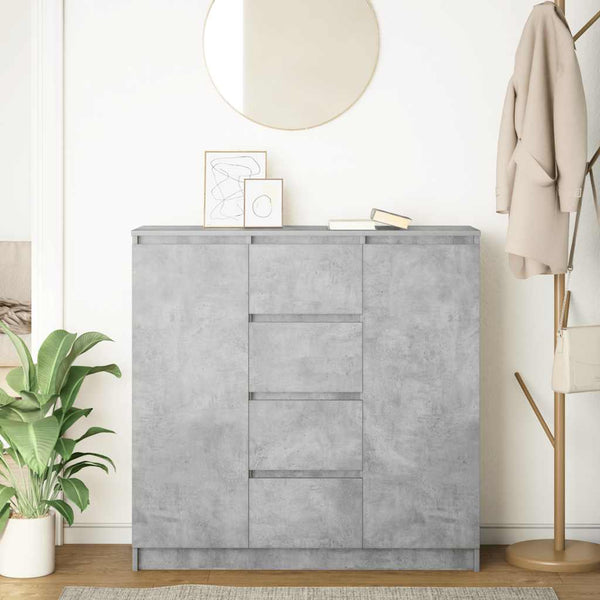 Sideboard Betongrau mit Schubladen 100,5 cm