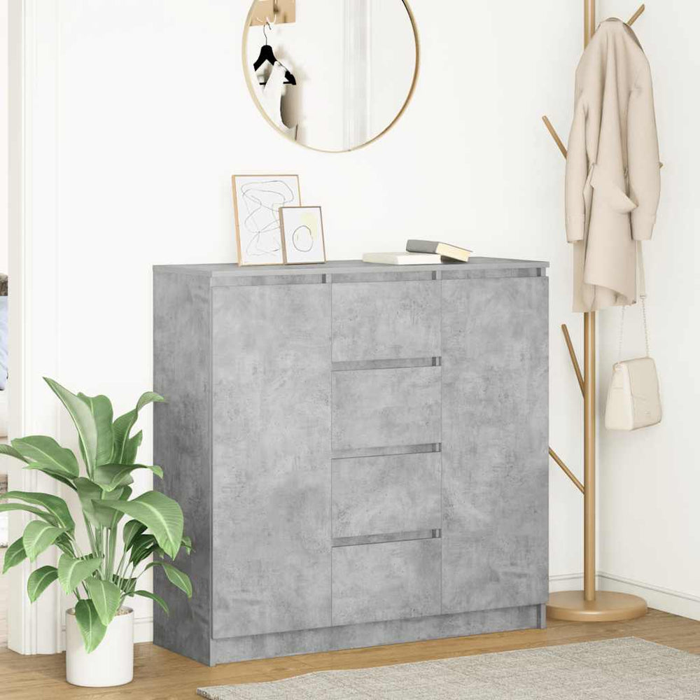 vidaXL Sideboard with Drawers Concrete Grey 100.5x35x98.5 cm