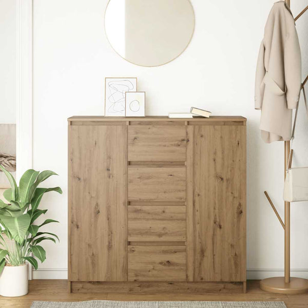 vidaXL Sideboard with Drawers Artisan Oak 100.5x35x98.5 cm