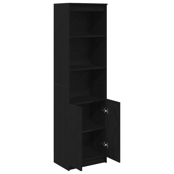 Highboard Schwarz Eichenoptik 50x35x180 cm