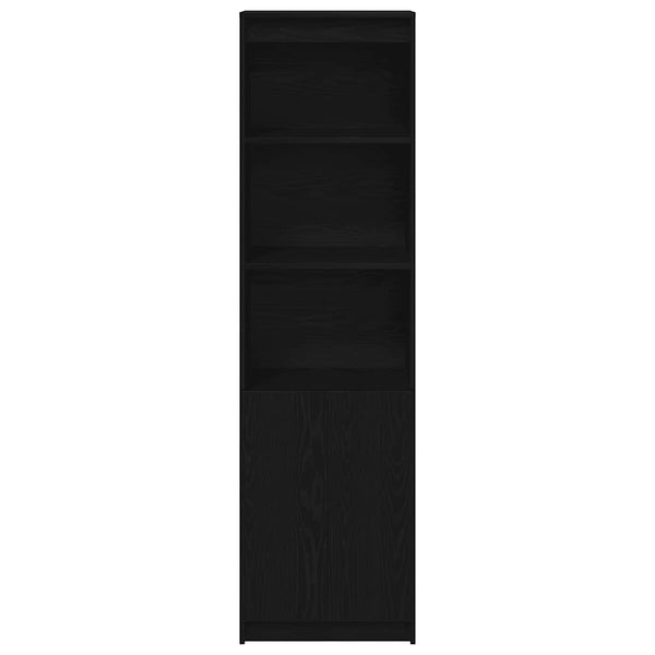 Highboard Schwarz Eichenoptik 50x35x180 cm