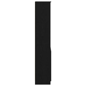 Highboard Schwarz Eichenoptik 50x35x180 cm