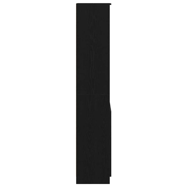 Highboard Schwarz Eichenoptik 50x35x180 cm