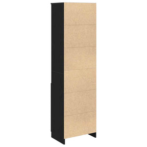 Highboard Schwarz Eichenoptik 50x35x180 cm