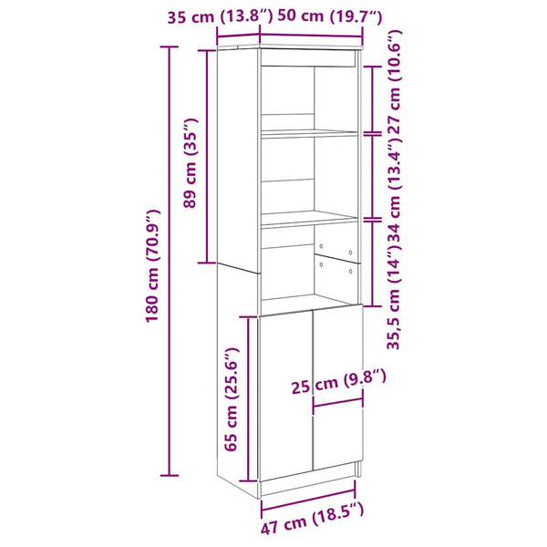 Highboard Sonoma Eiche 50x35x180 cm