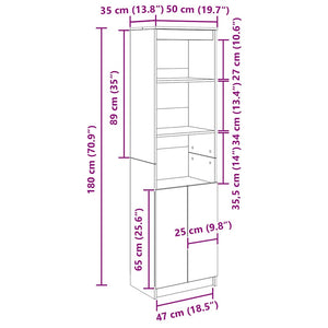 Highboard Altholz-Optik 50x35x180 cm