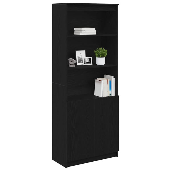 Highboard Schwarz Eichenoptik 70x35x180cm