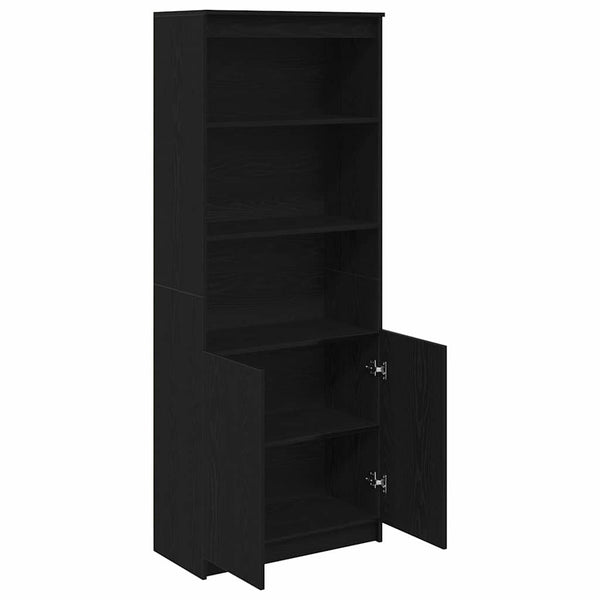 Highboard Schwarz Eichenoptik 70x35x180cm