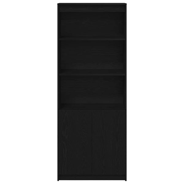 Highboard Schwarz Eichenoptik 70x35x180cm