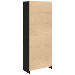 Highboard Schwarz Eichenoptik 70x35x180cm