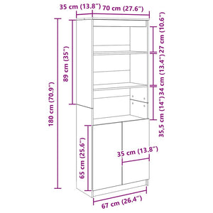 Highboard Sonoma Eiche 70x35x180 cm