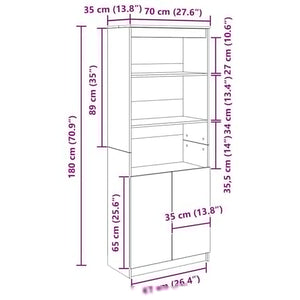 Highboard Altholz-Optik 70x35x180 cm