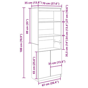 Highboard Artisan Eiche 70x35x180 cm