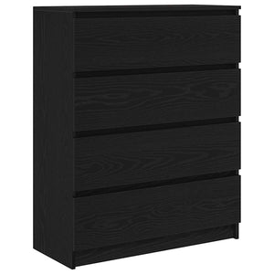 Schwarzes Sideboard Eichenoptik 80 cm