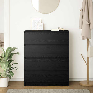 Schwarzes Sideboard Eichenoptik 80 cm