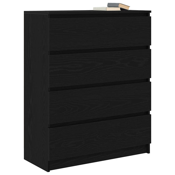 Schwarzes Sideboard Eichenoptik 80 cm