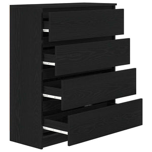 Schwarzes Sideboard Eichenoptik 80 cm