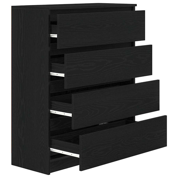Schwarzes Sideboard Eichenoptik 80 cm