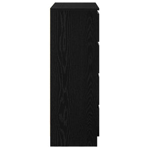 Schwarzes Sideboard Eichenoptik 80 cm