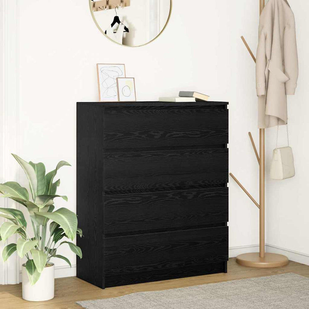 vidaXL Sideboard Black Oak Look 80x35x99 cm Engineered Wood