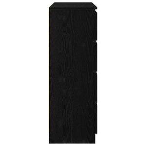 Sideboard Schwarz Eichenoptik 100x35x99cm
