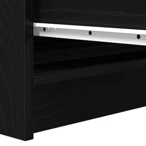 Sideboard Schwarz Eichenoptik 100x35x99cm