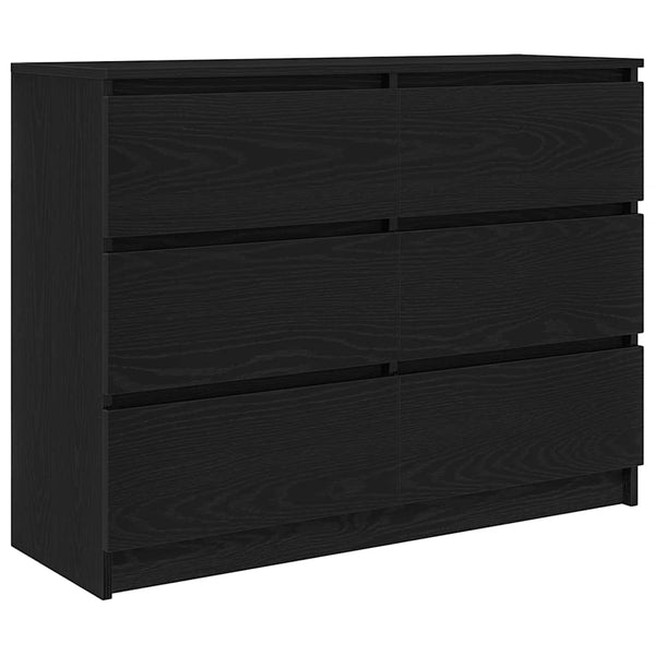 Schwarzes Sideboard Eichen-Optik 100 cm