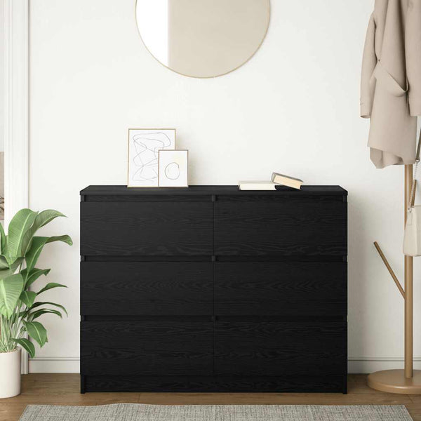 Schwarzes Sideboard Eichen-Optik 100 cm