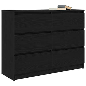 Schwarzes Sideboard Eichen-Optik 100 cm