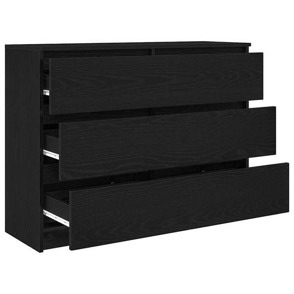 Schwarzes Sideboard Eichen-Optik 100 cm