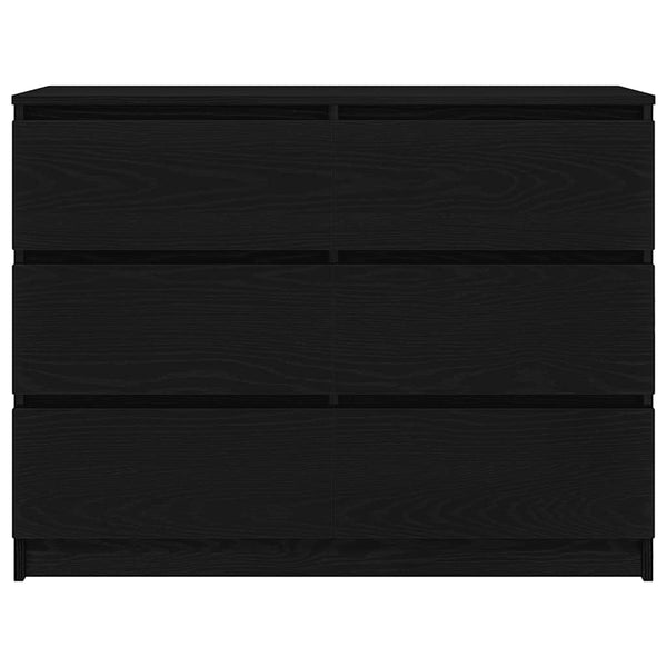 Schwarzes Sideboard Eichen-Optik 100 cm