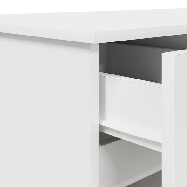 Schreibtisch Weiß mit Schubladen 140 cm