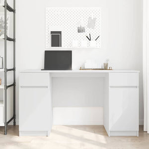 Schreibtisch Weiß mit Schubladen 140 cm