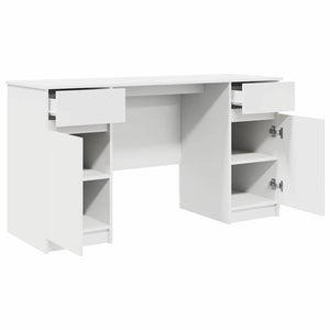 Schreibtisch Weiß mit Schubladen 140 cm