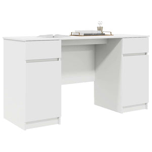 Schreibtisch Weiß mit Schubladen 140 cm