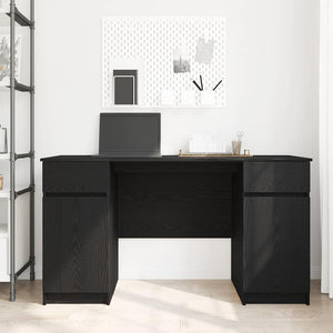 Schreibtisch mit Regal Schwarz Eiche 140cm