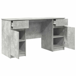 Schreibtisch Betongrau mit Regal 140cm
