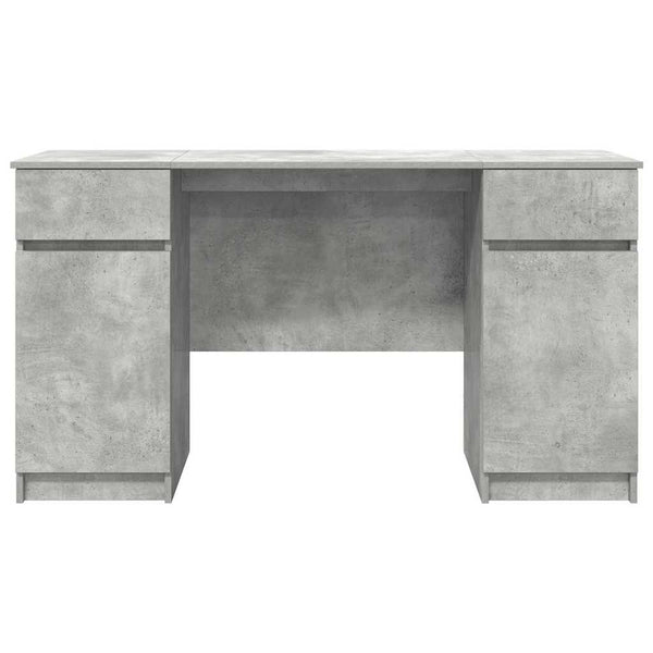 Schreibtisch Betongrau mit Regal 140cm