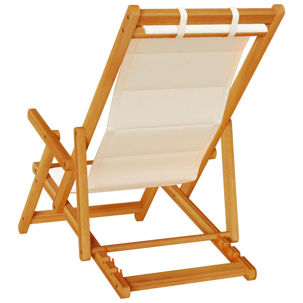 Klappbarer Strandstuhl Creme Akazie