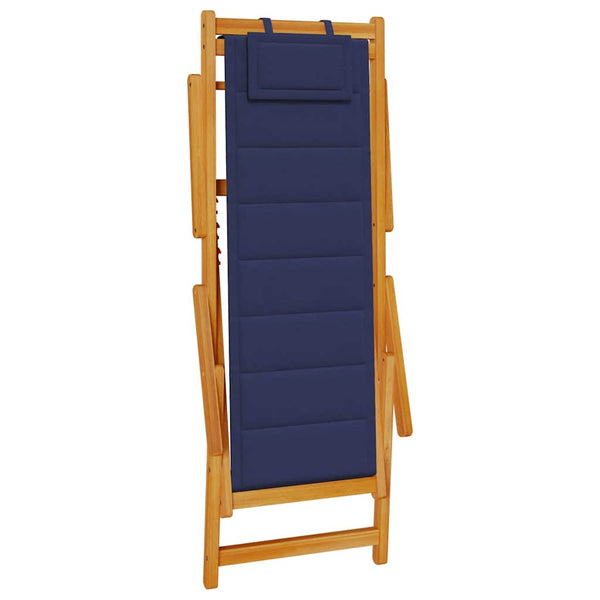 Blauer Klappstuhl mit Armlehnen