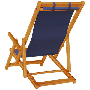 Blauer Klappstuhl mit Armlehnen