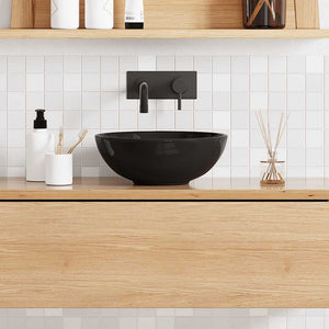 Schwarzes Keramik Waschbecken - Ø28cm