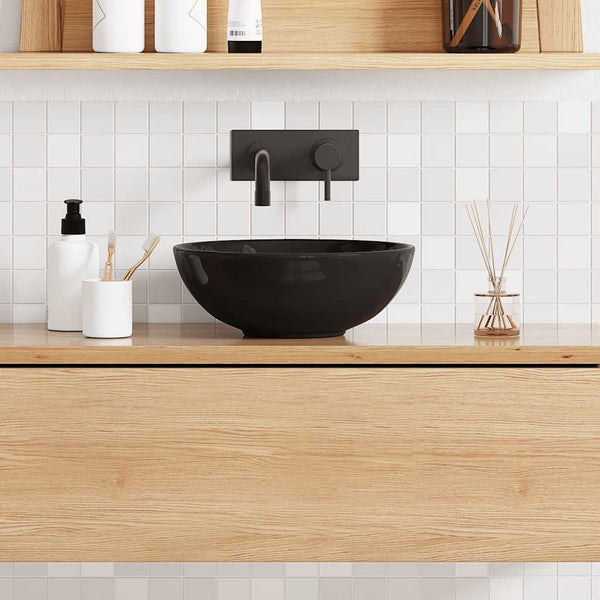Schwarzes Keramik Waschbecken - Ø28cm