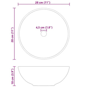 Schwarzes Keramik Waschbecken - Ø28cm