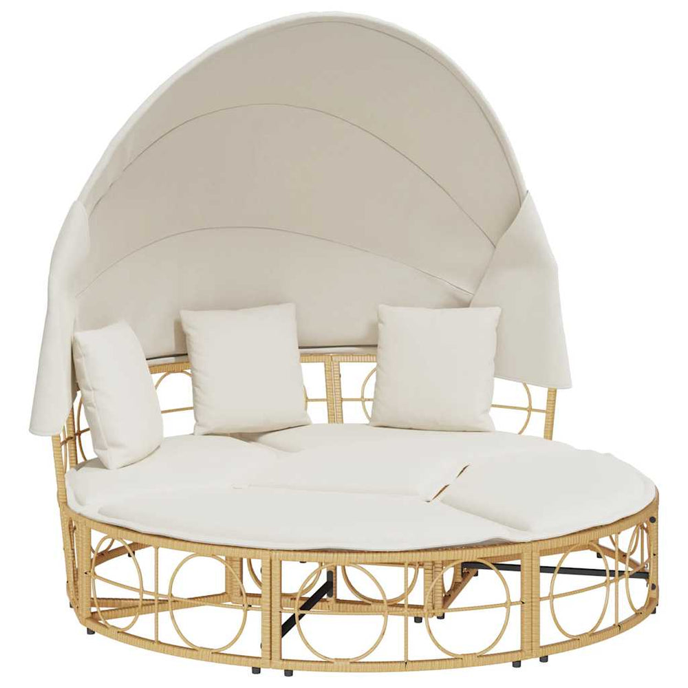 Outdoor Loungebett mit Dach & Kissen