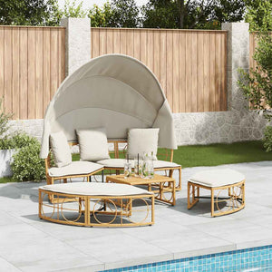 Outdoor Loungebett mit Dach & Kissen