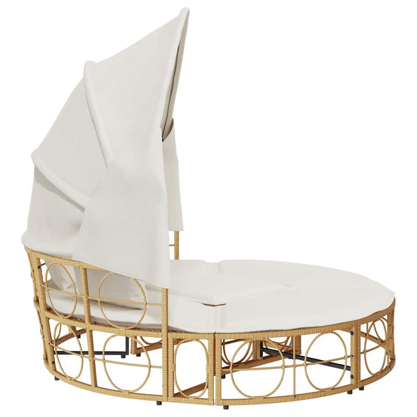 Outdoor Loungebett mit Dach & Kissen
