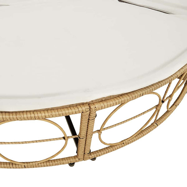 Outdoor Loungebett mit Dach & Kissen