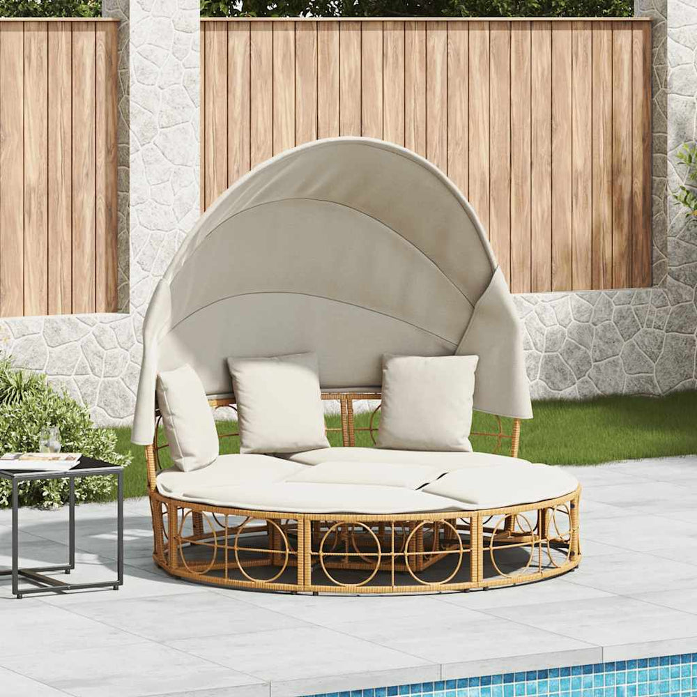 Outdoor Loungebett mit Dach & Kissen